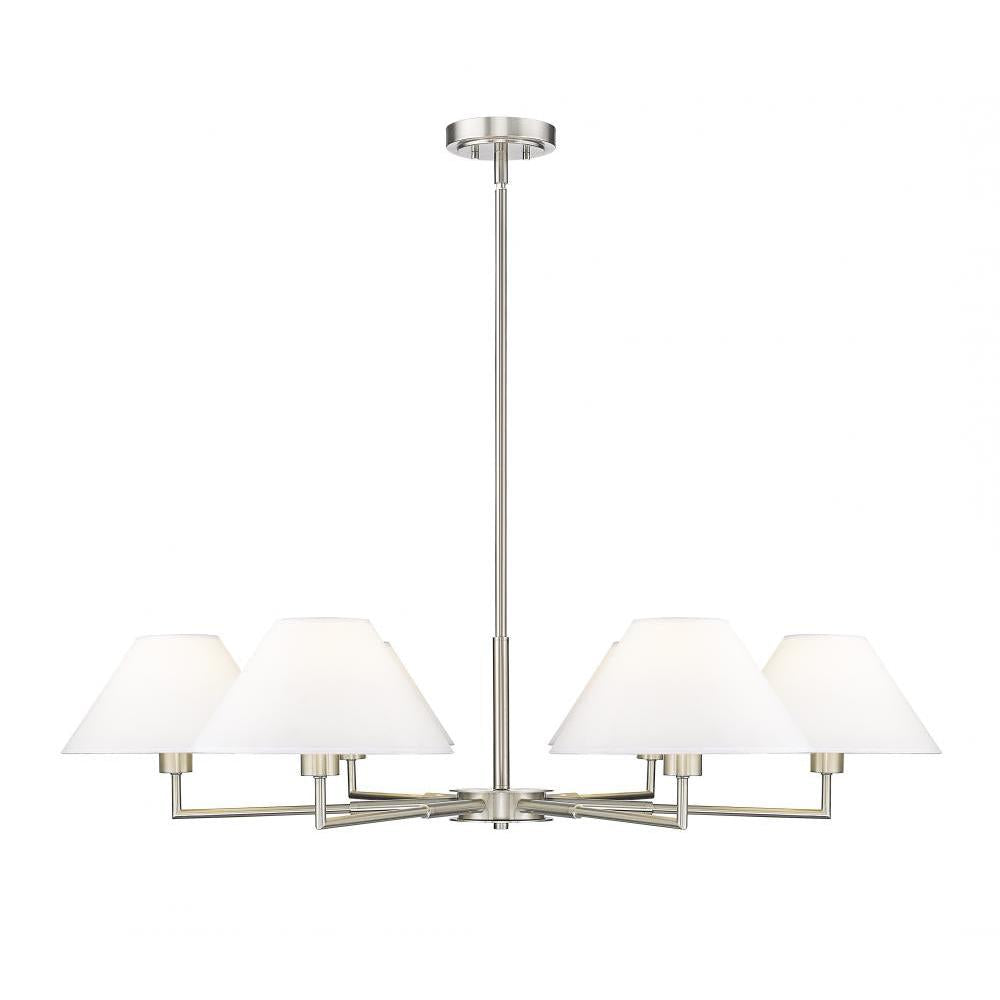 6 Light Chandelier-White Linen