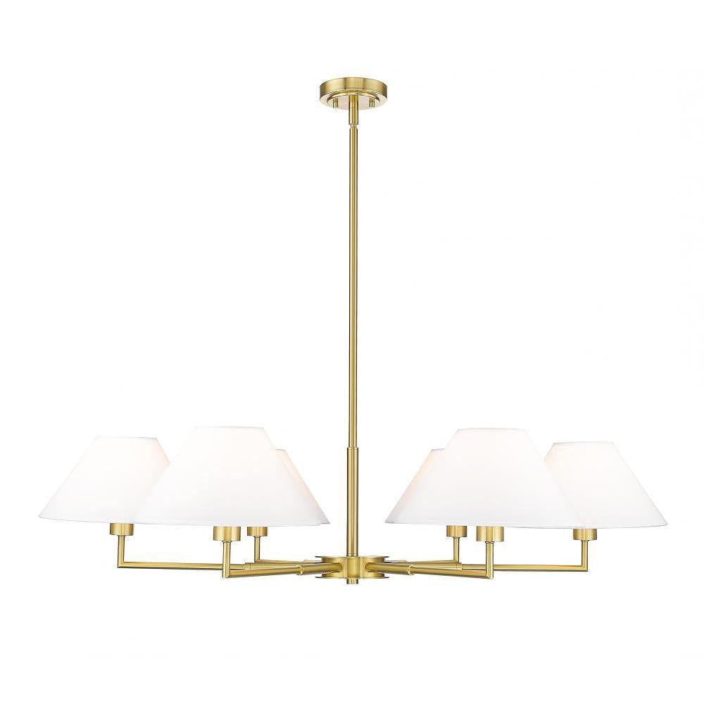 6 Light Chandelier-White Linen