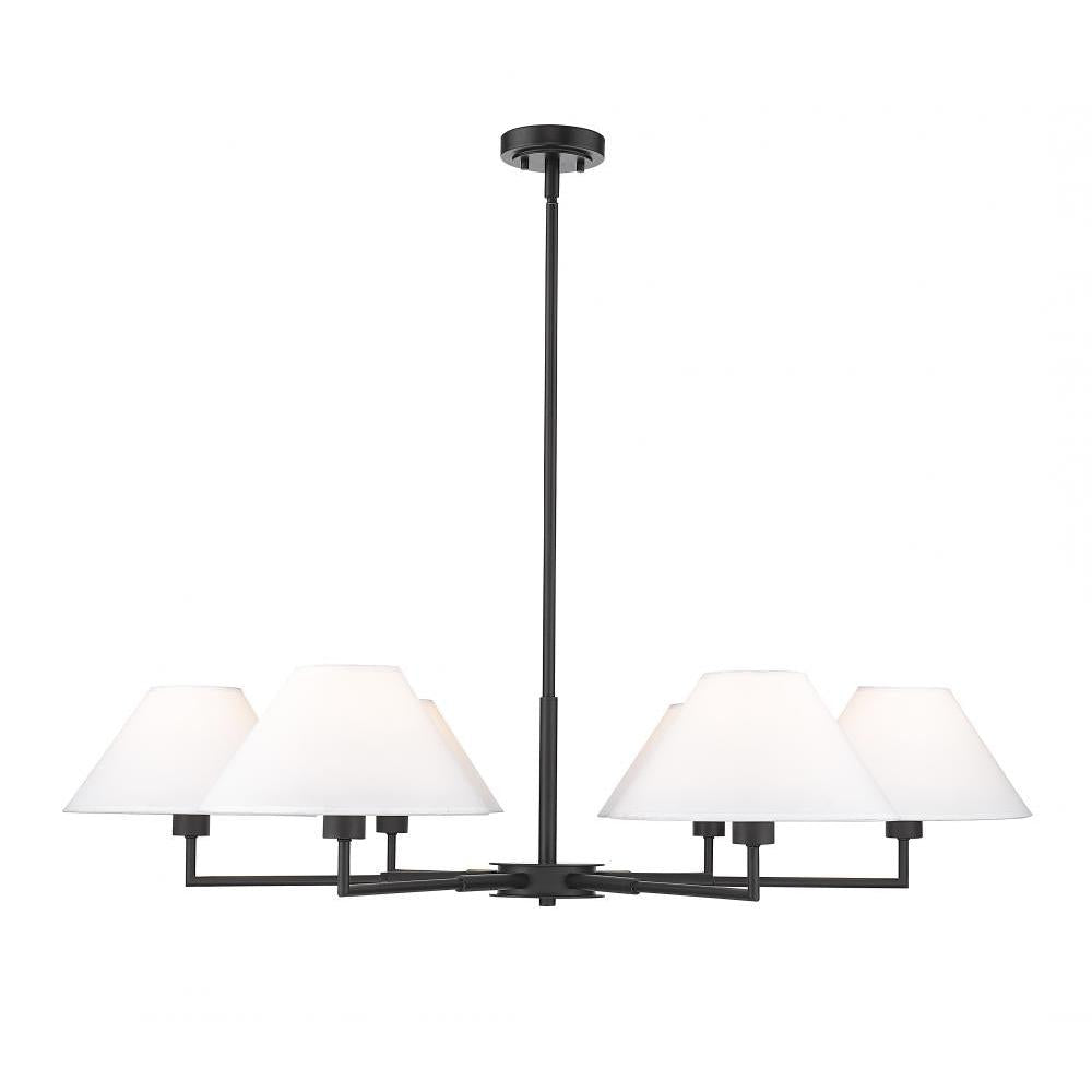 6 Light Chandelier-White Linen
