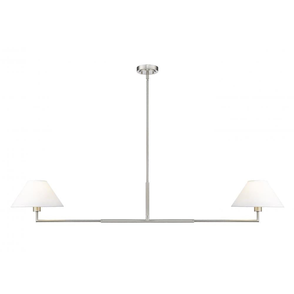 2 Light Chandelier-White Linen