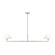 2 Light Chandelier-White Linen