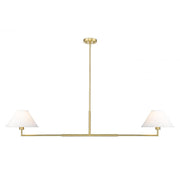 2 Light Chandelier-White Linen