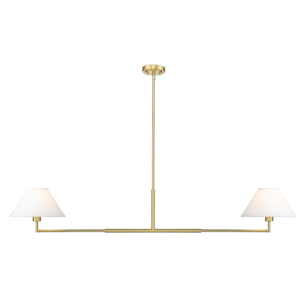 2 Light Chandelier-White Linen