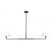 2 Light Chandelier-White Linen