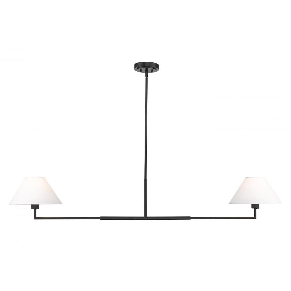 2 Light Chandelier-White Linen