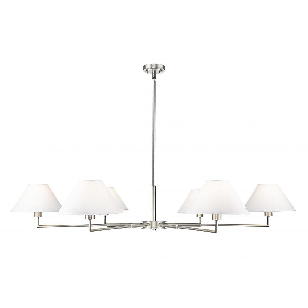 6 Light Chandelier-White Linen