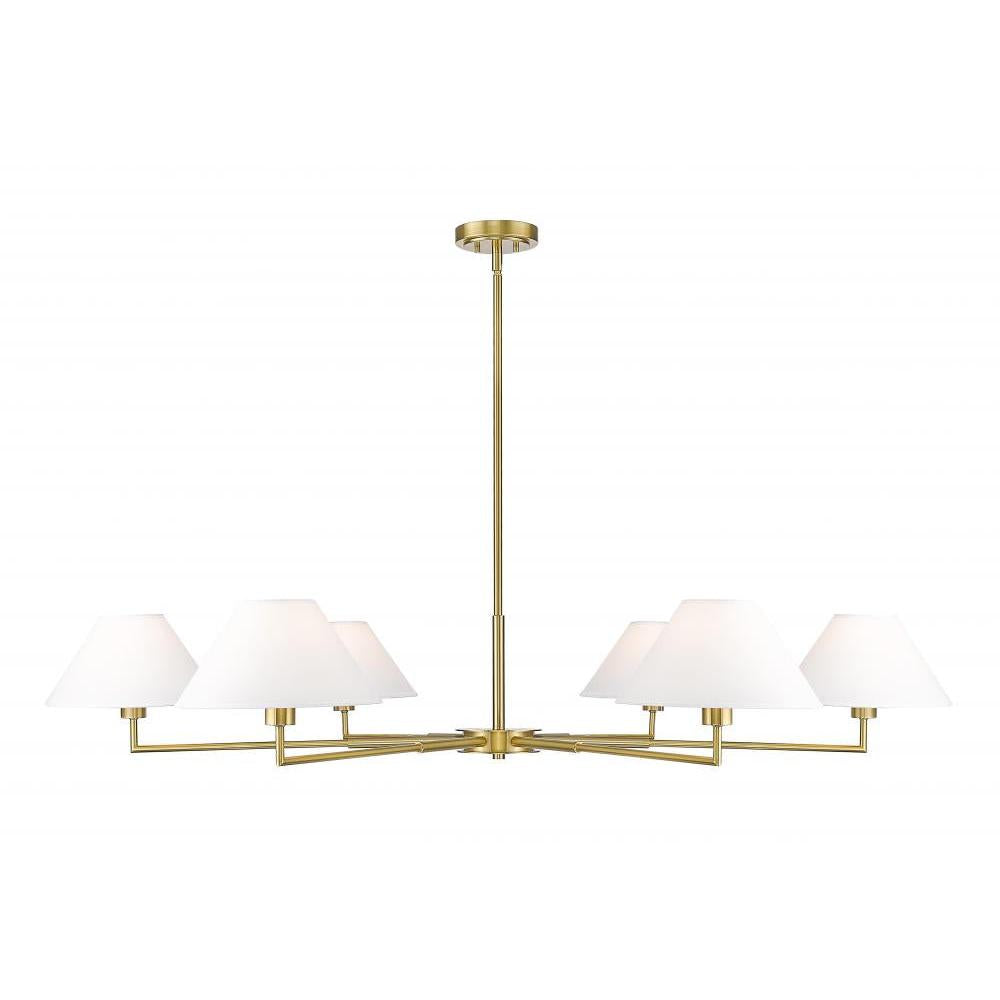 6 Light Chandelier-White Linen