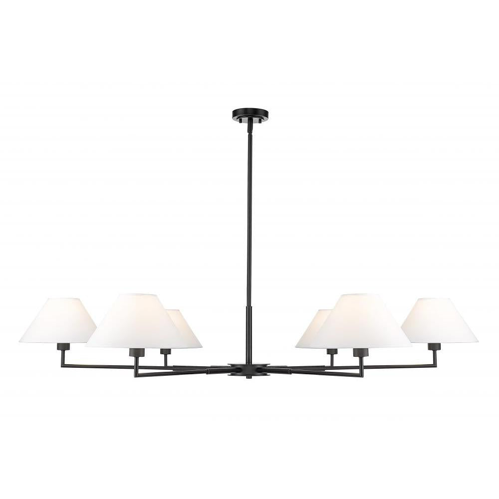 6 Light Chandelier-White Linen