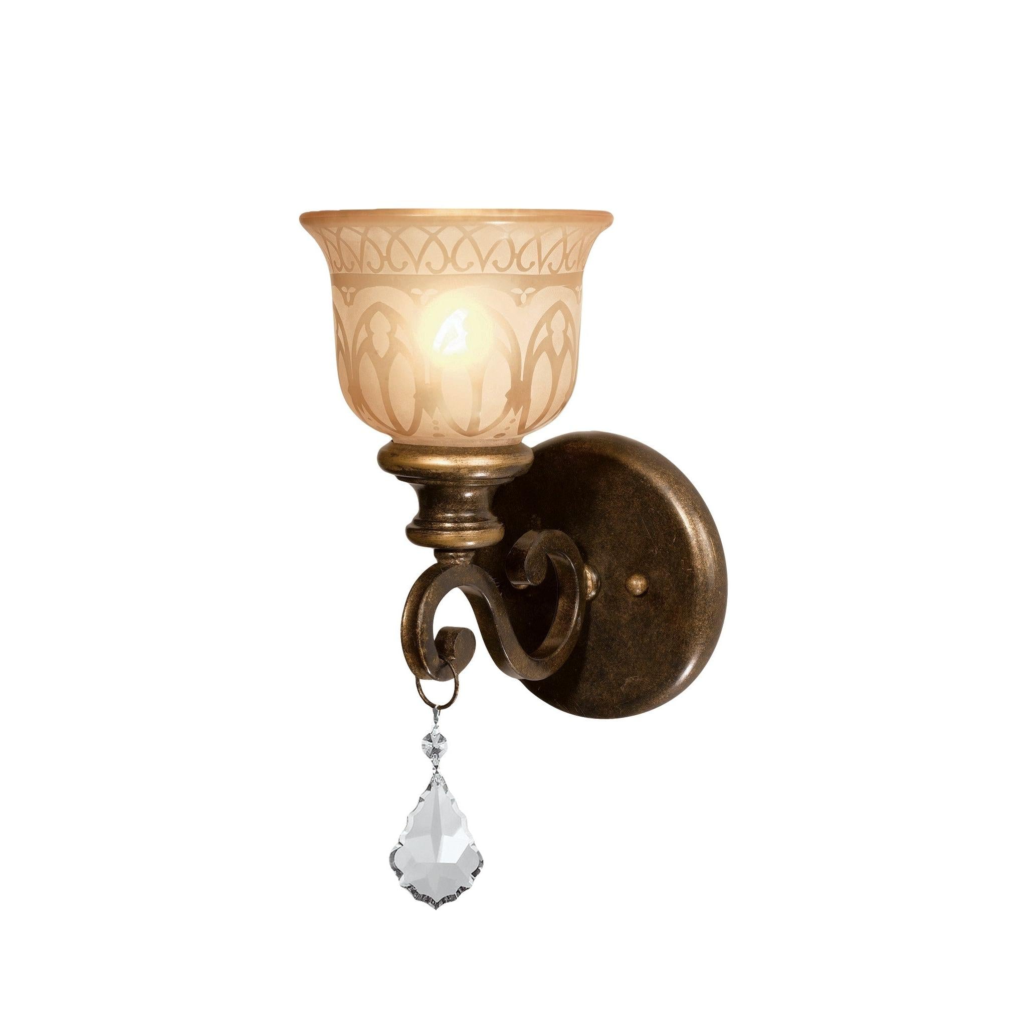 Crystorama Norwalk 7501-BU-CL-S – 6.5 Inch – 1 Light – Sconce – Clear Crystal – Bronze Umber – Damp Rated