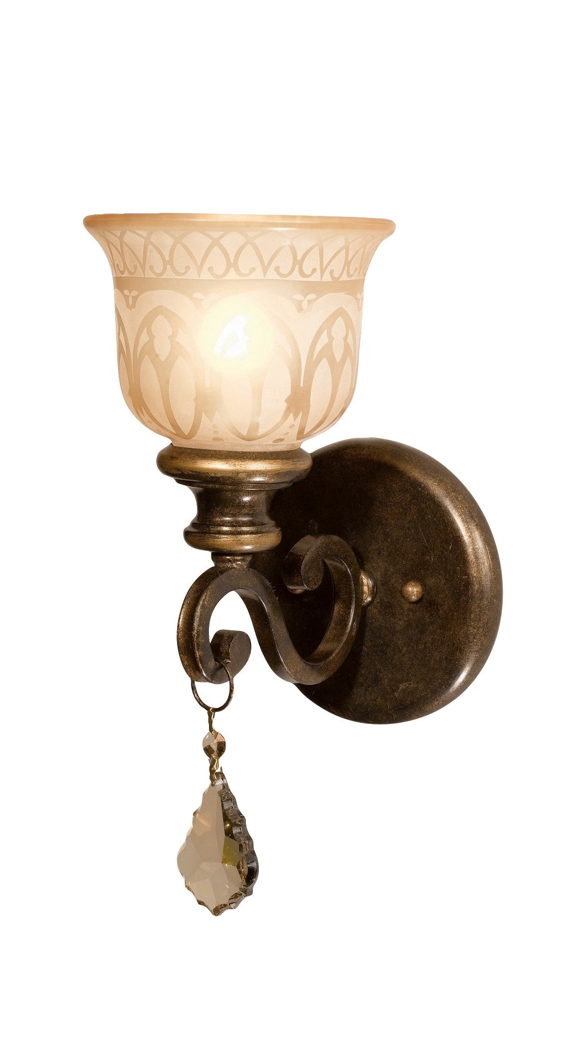 Crystorama Norwalk 7501-BU-GT-MWP – 6.5 Inch – 1 Light – Sconce – Clear Crystal – Bronze Umber – Damp Rated