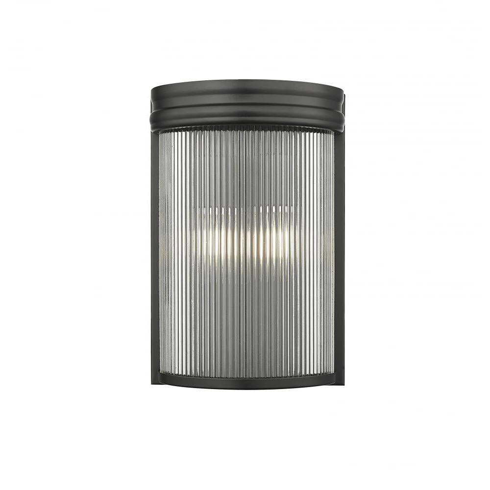 2 Light Wall Sconce-Clear Ribbed