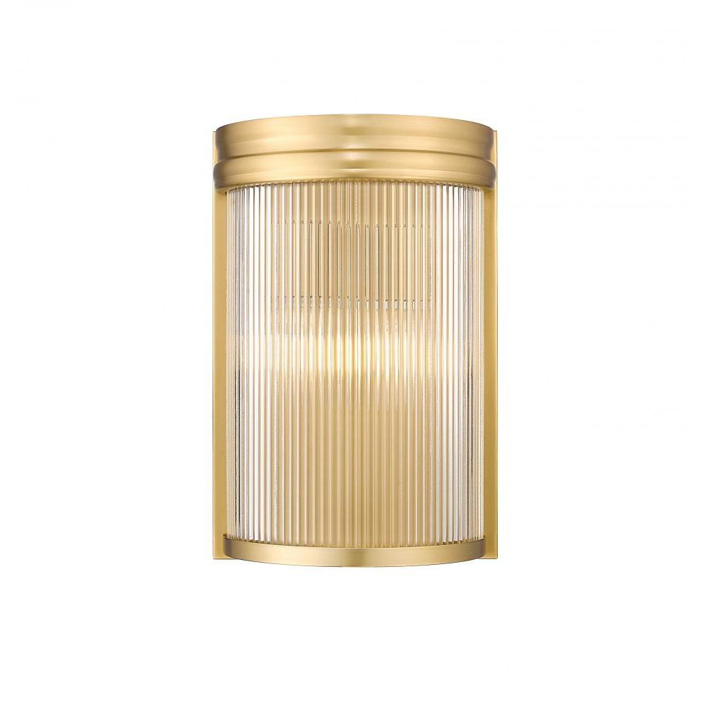 2 Light Wall Sconce-Clear Ribbed