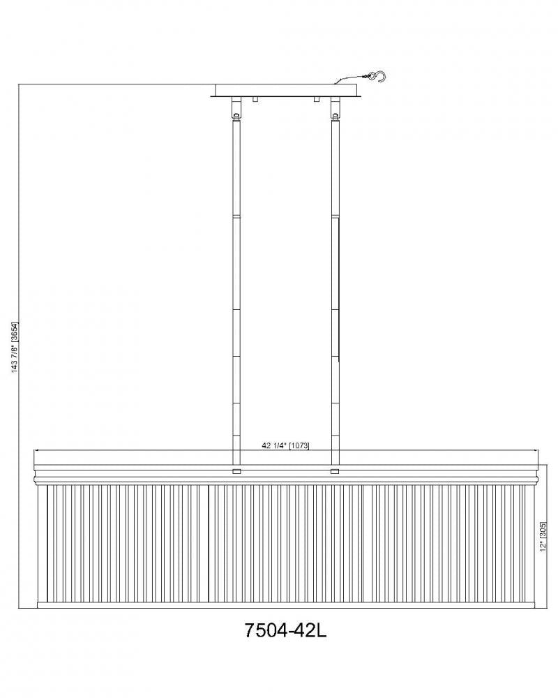 Z-Lite Lighting 7504-42L-MGLD Linear Chandelier Americana - Gold