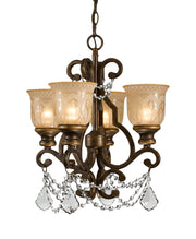 Crystorama Norwalk 7504-BU-CL-MWP – 17 Inch – 4 Light – Chandelier – Clear Crystal – Bronze Umber – Damp Rated