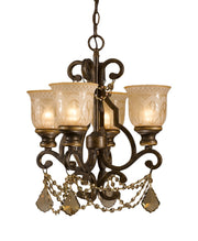 Crystorama Norwalk 7504-BU-GT-S – 17 Inch – 4 Light – Chandelier – Clear Crystal – Bronze Umber – Damp Rated