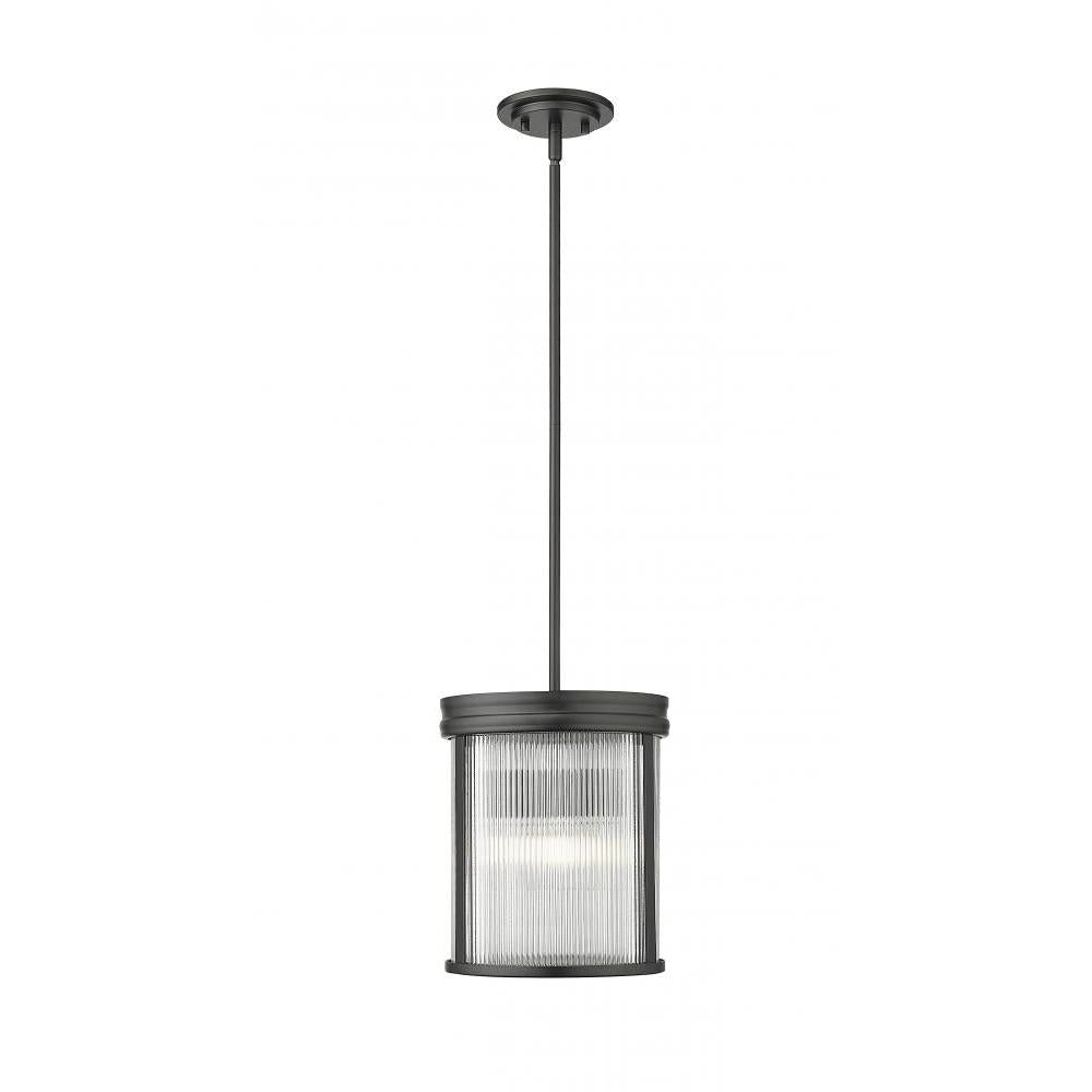 3 Light Pendant-Clear Ribbed