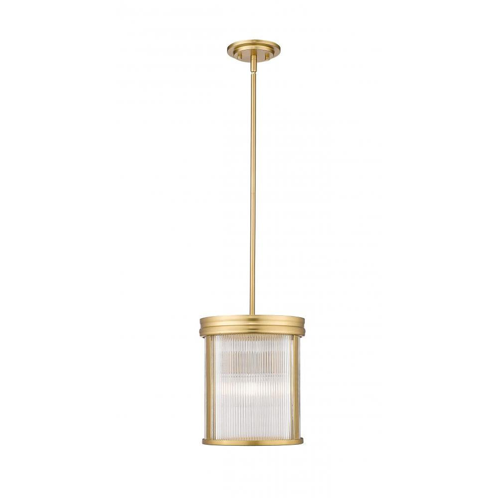 3 Light Pendant-Clear Ribbed