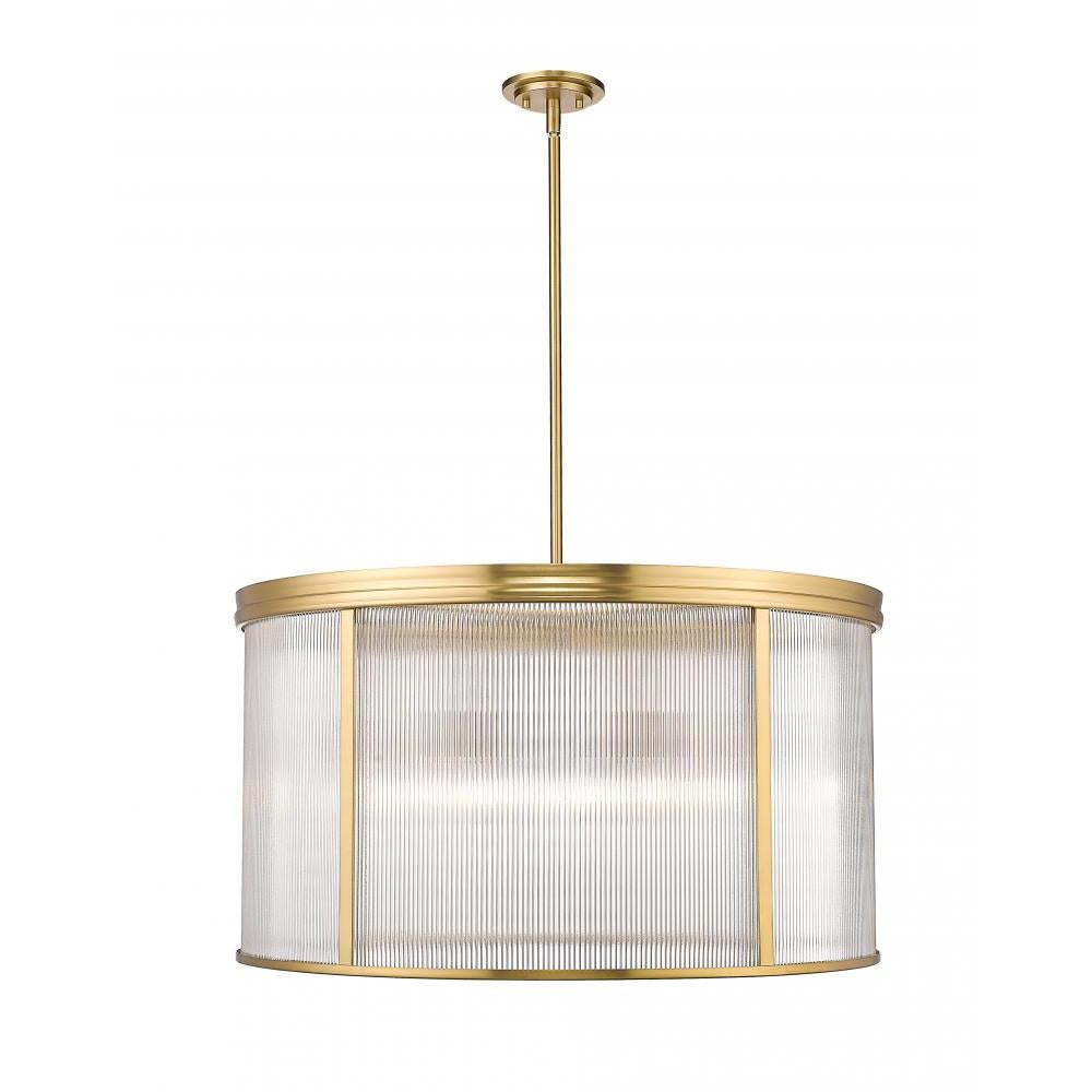 9 Light Chandelier-Clear Ribbed