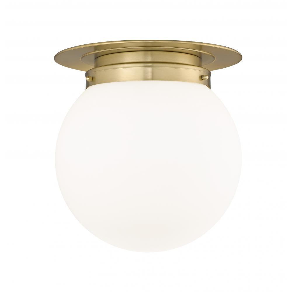 1 Light Flush Mount Light-White Opal
