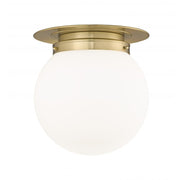 1 Light Flush Mount Light-White Opal