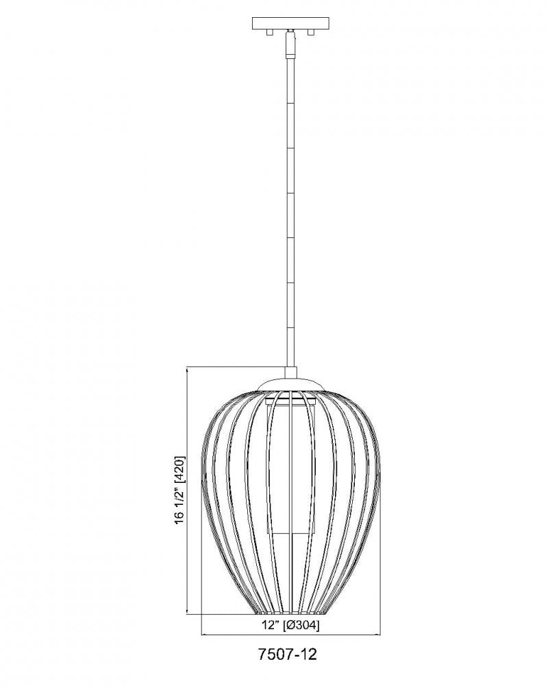 Z-Lite Lighting 7507-12MB Pendant Contemporary - Black