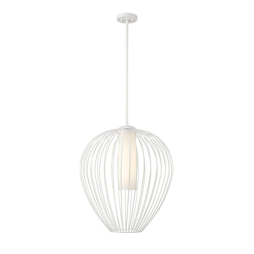 1 Light Pendant-White Opal