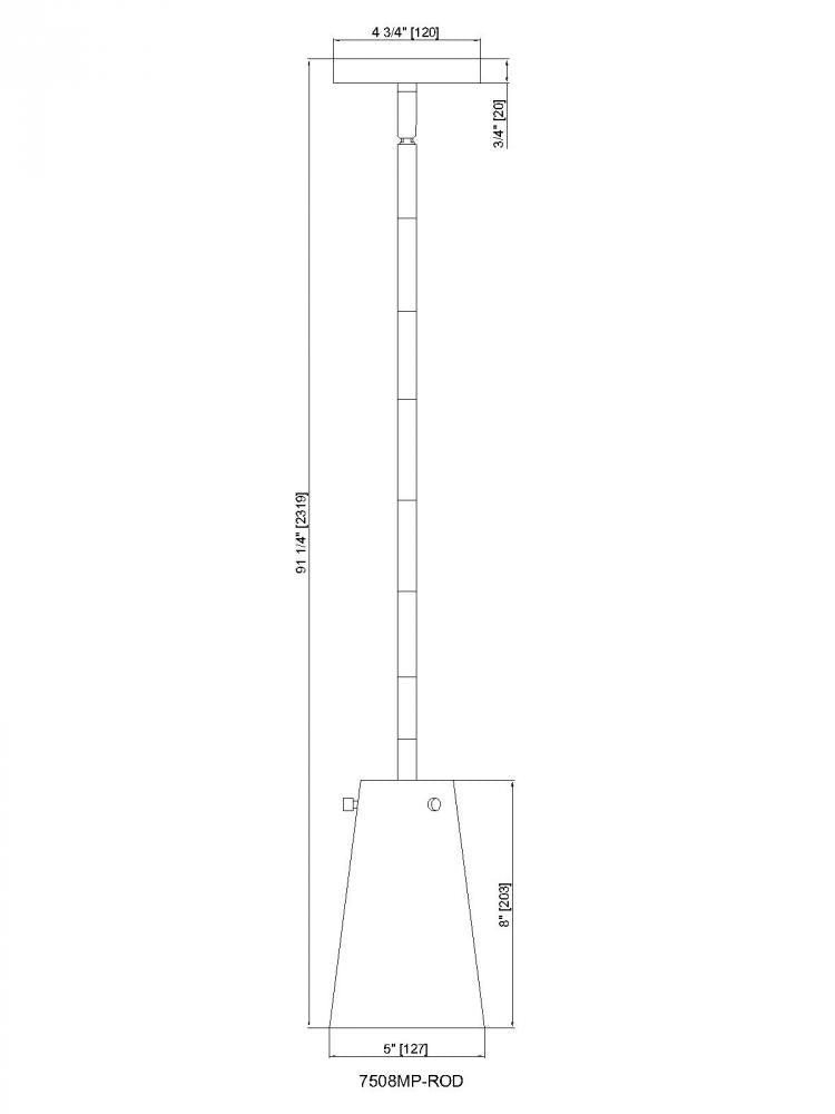 Z-Lite Lighting 7508MP-ROD-BN Pendant Contemporary - Nickel