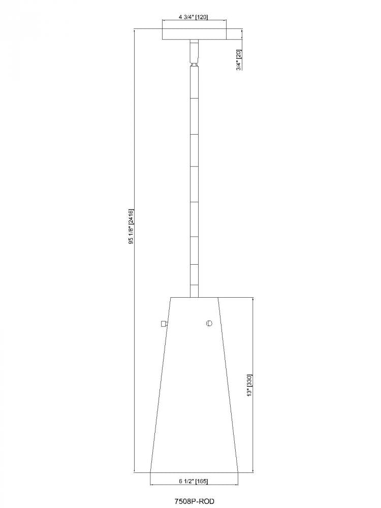 Z-Lite Lighting 7508P-ROD-BN Pendant Contemporary - Nickel