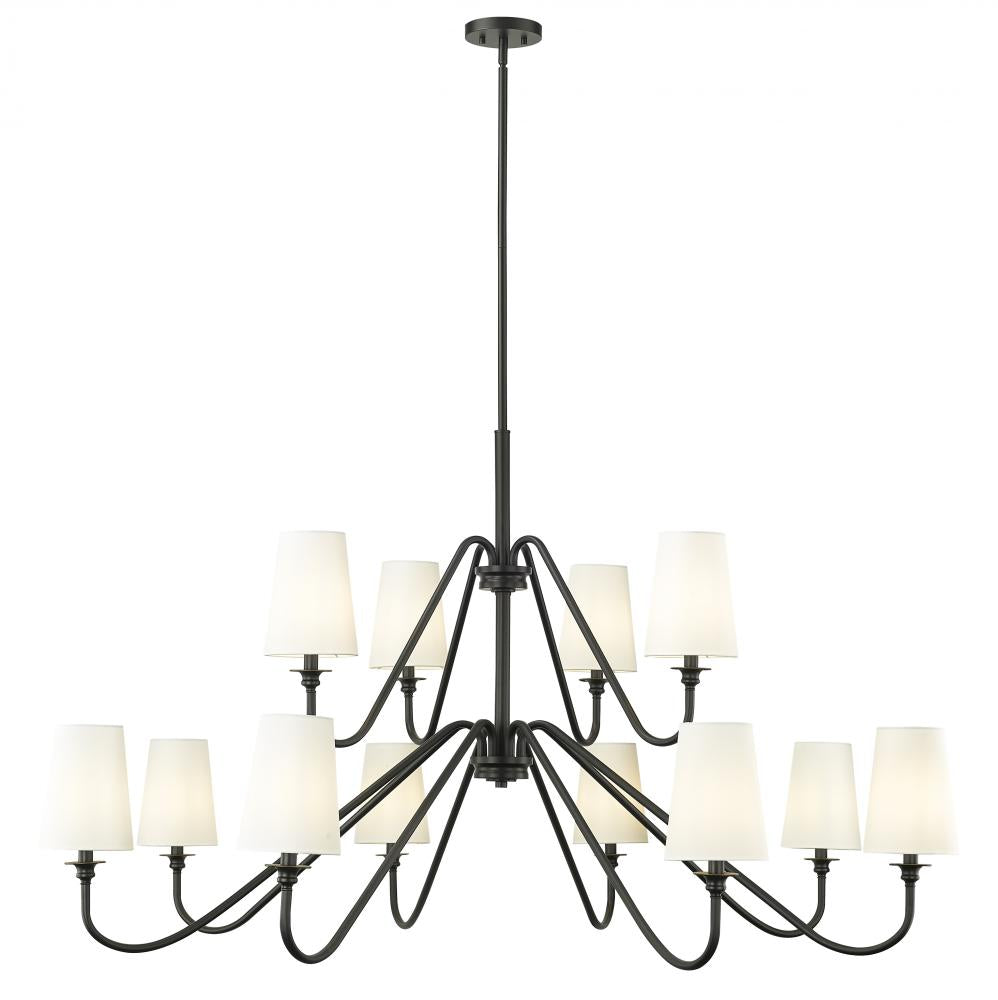 12 Light Chandelier-White