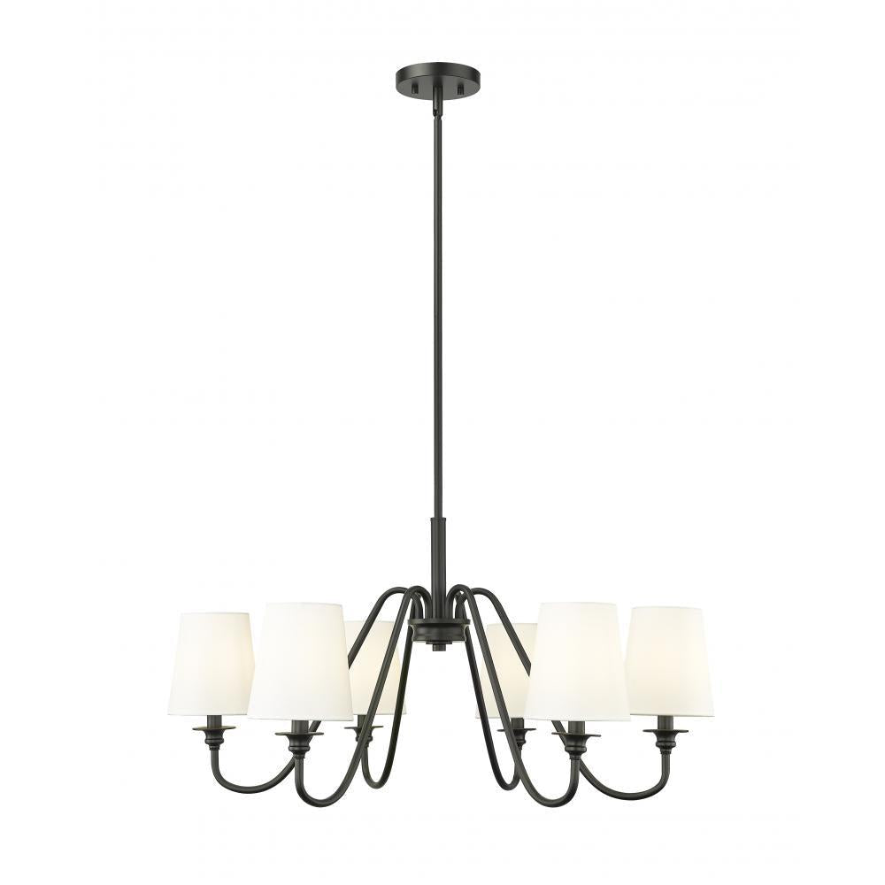 6 Light Chandelier-White