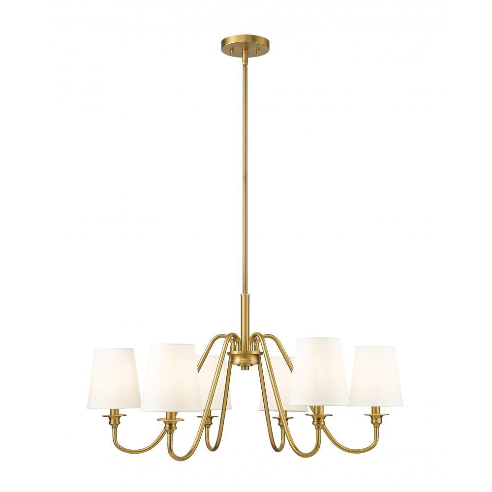 6 Light Chandelier-White