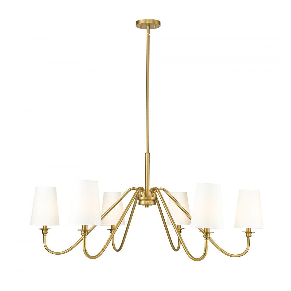 6 Light Chandelier-White