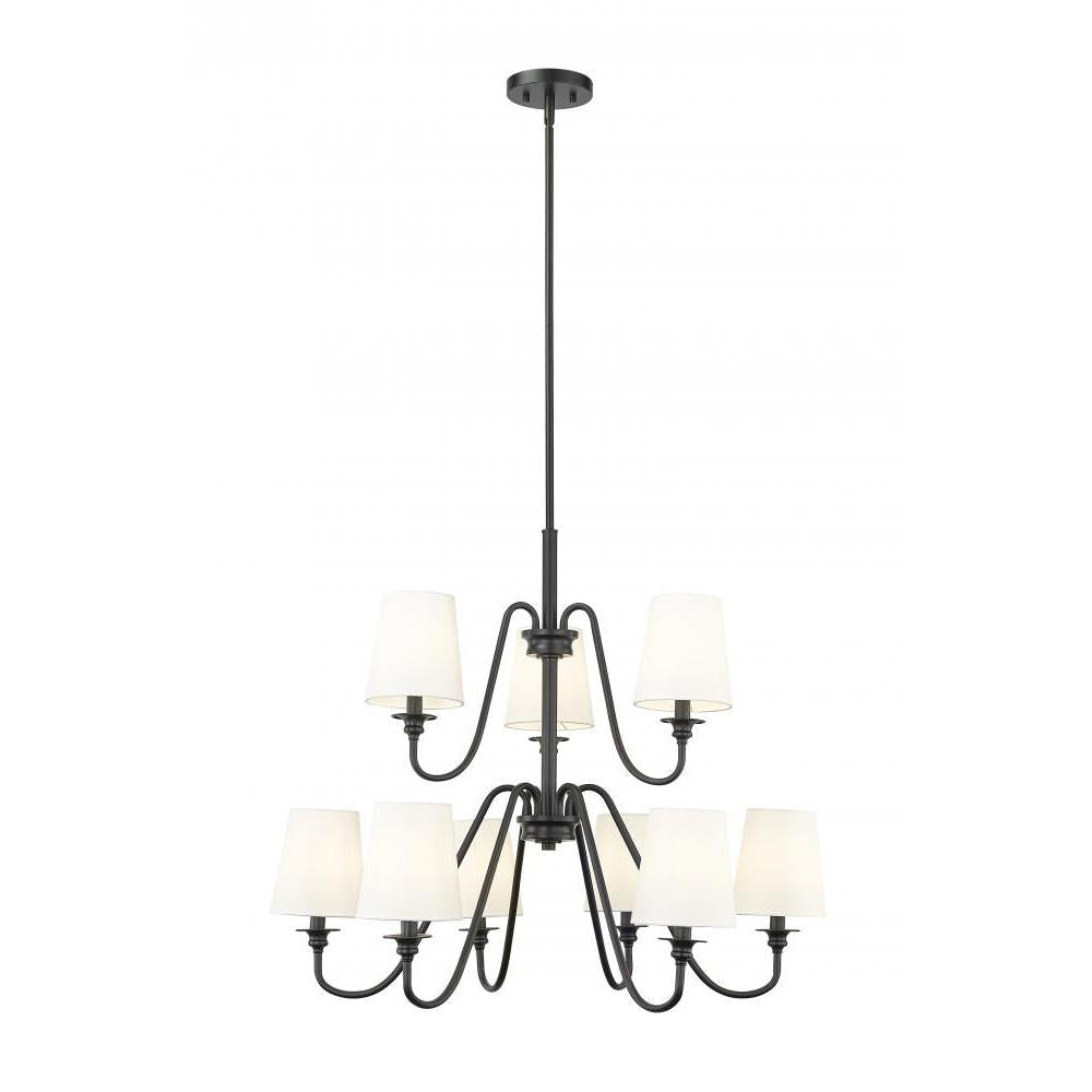 9 Light Chandelier-White