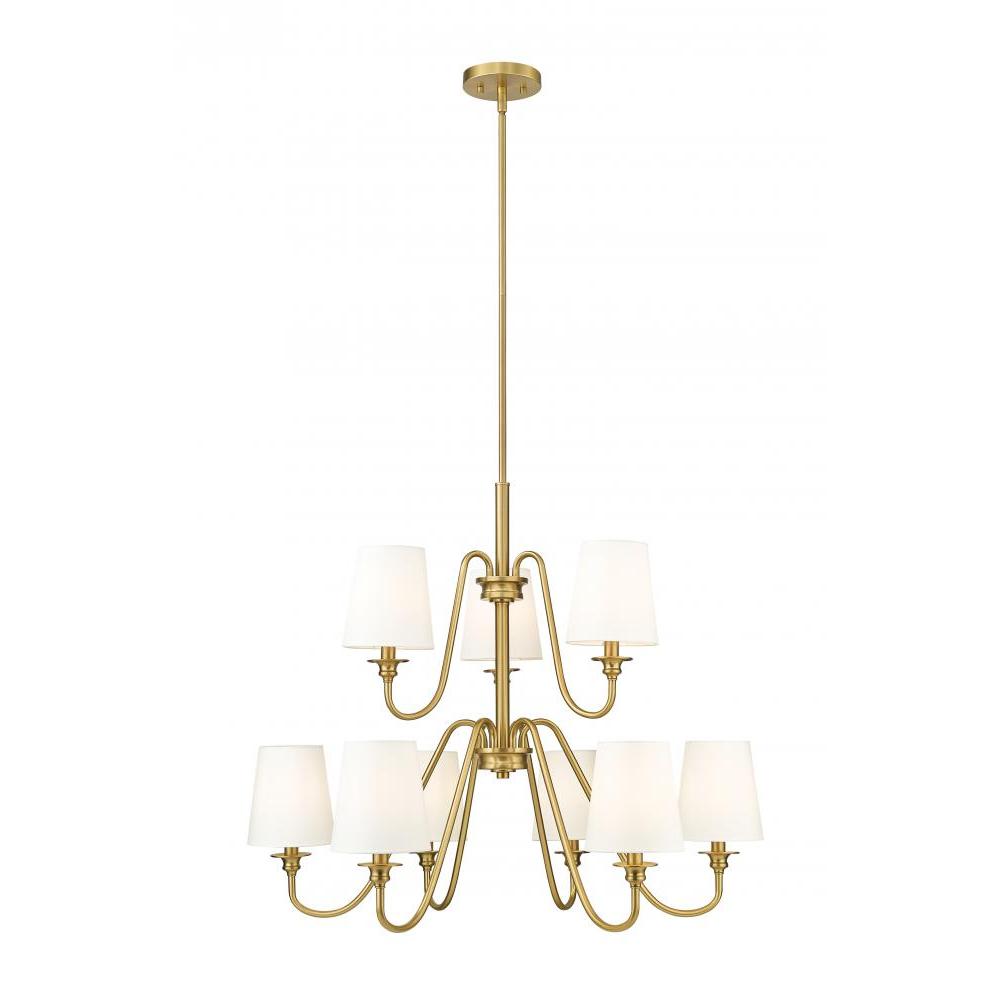 9 Light Chandelier-White