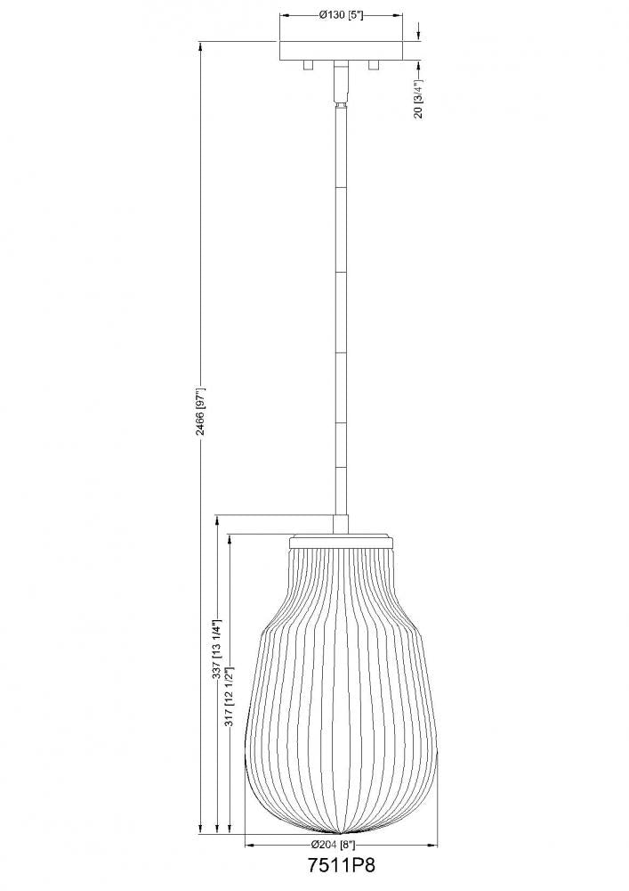 Z-Lite Lighting 7511P8-MB Pendant - Black