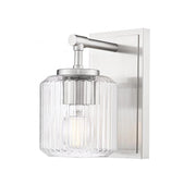 1 Light Wall Sconce-Clear Ribbed