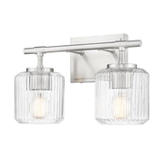 2 Light Vanity-Clear Ribbed