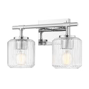 2 Light Vanity-Clear Ribbed