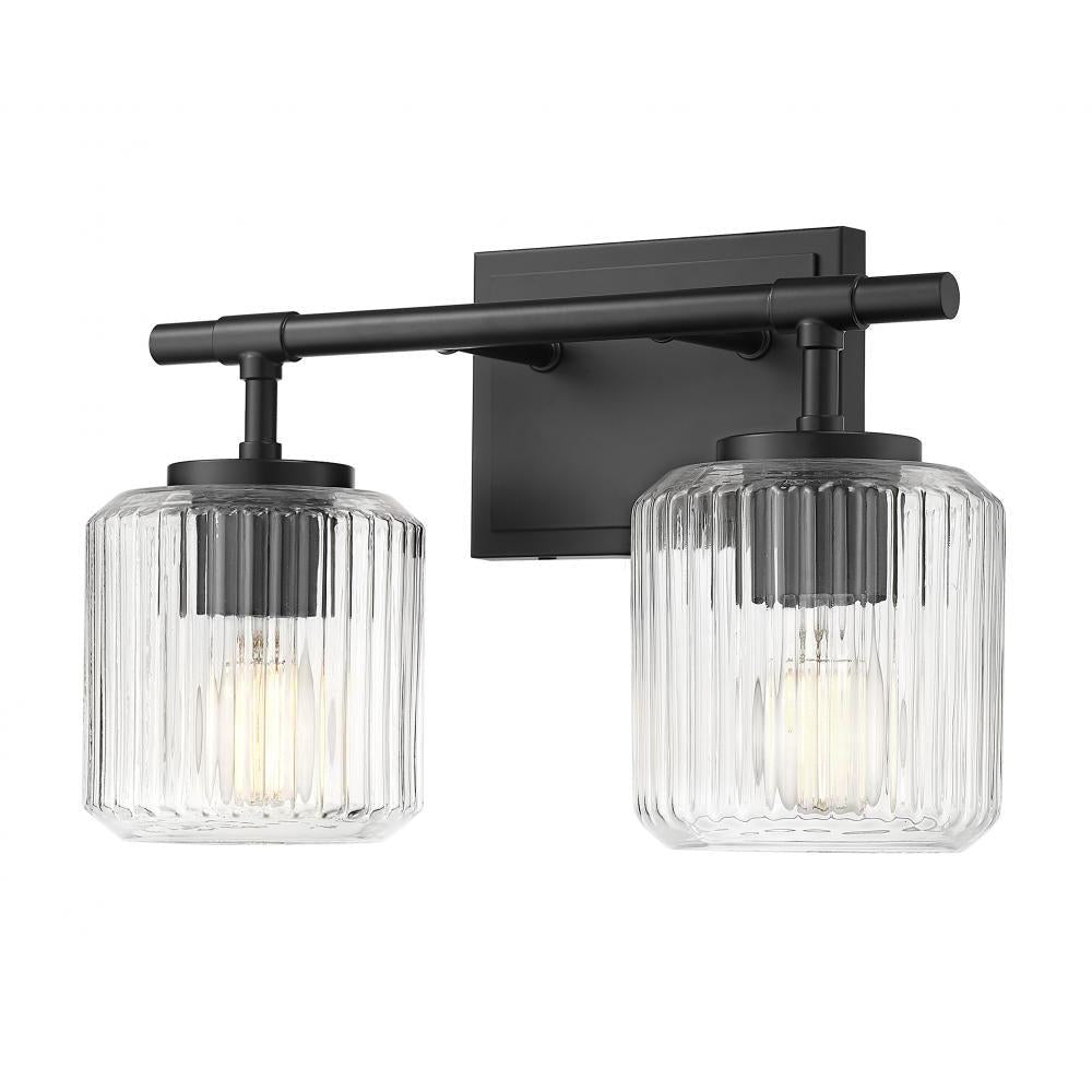 2 Light Vanity-Clear Ribbed