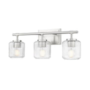 3 Light Vanity-Clear Ribbed