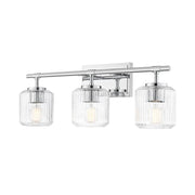 3 Light Vanity-Clear Ribbed