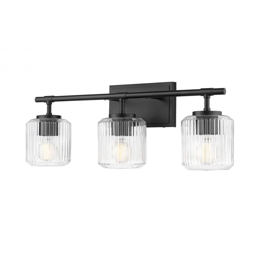 3 Light Vanity-Clear Ribbed