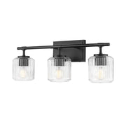 3 Light Vanity-Clear Ribbed