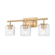 3 Light Vanity-Clear Ribbed