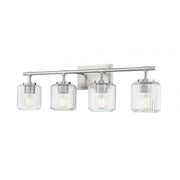 4 Light Vanity-Clear Ribbed