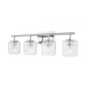4 Light Vanity-Clear Ribbed