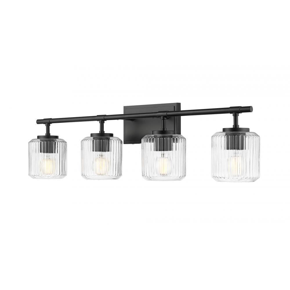 4 Light Vanity-Clear Ribbed
