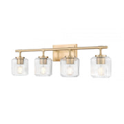 4 Light Vanity-Clear Ribbed