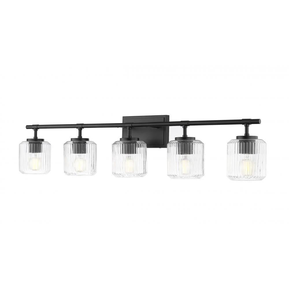 5 Light Vanity-Clear Ribbed