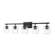 5 Light Vanity-Clear Ribbed